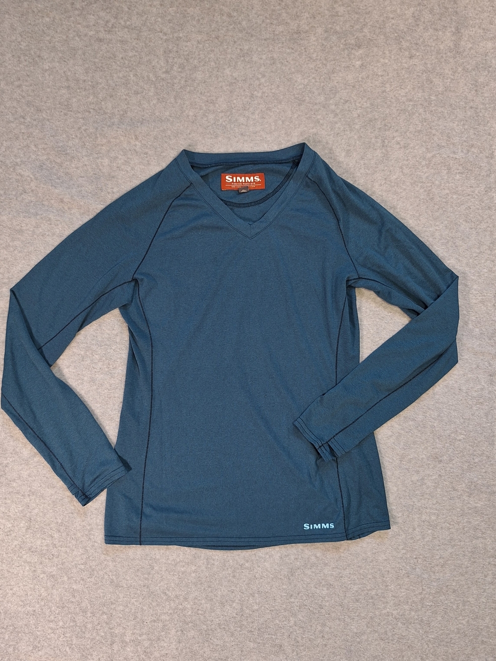 Simms Women's Long-Sleeve Performance Top in Teal Blue Size S